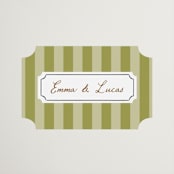 "Stock the Barware" - Bridal Shower Favor Stickers in Olive by Erin German - Front