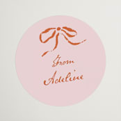 "Classique" - Bridal Shower Favor Stickers in Poppy by Susan Zinader - Front