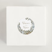 "Ribbon Wreath" - Bridal Shower Favor Stickers in Bluebell by Leah Bisch - In Use