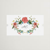 "Garden Vine" - Bridal Shower Favor Stickers in Papaya by Susan Moyal - Front