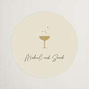 "A Little Shindig" - Bridal Shower Favor Stickers in Champagne by mo kelley - Front