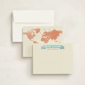 "World Traveler" - Business Stationery in Pacific Blue by June Letters Studio - Assembled