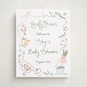 "Locally Grown Sketch" - Baby Shower Welcome Signs in Meadow by Jenna Holcomb - Front