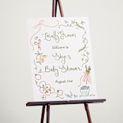 "Locally Grown Sketch" - Baby Shower Welcome Signs in Meadow by Jenna Holcomb - In Use