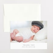 "Classically Modern" - Birth Announcement Thank You Cards in Slate by Brianne Larsen - Front
