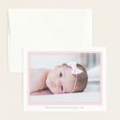 "Cotton Candy" - Birth Announcement Thank You Cards in Blush by Lauren Chism - Front