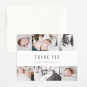 "photo stripes" - Birth Announcement Thank You Cards in Steel Blue by Ana Sharpe - Front