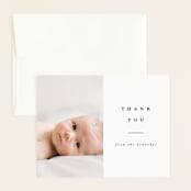 "the introduction" - Birth Announcement Thank You Cards in Ebony by Brianne Larsen - Front