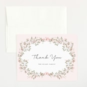 "Sweet Floral Vine" - Birth Announcement Thank You Cards in Blush by Susan Moyal - Front