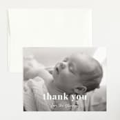 "Introduction" - Birth Announcement Thank You Cards in Cloud by Sara Hicks Malone - Front