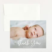 "Cuddle" - Birth Announcement Thank You Cards in Cloud by Susan Asbill - Front
