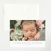 "Canvas" - Birth Announcement Thank You Cards in Moon by Megan Davis - Front