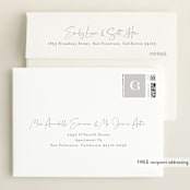 "Initial Love" - Birth Announcement Thank You Cards in Gray by Carolyn MacLaren - FREE Recipient Addressing