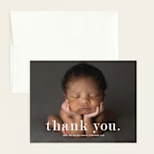 "Meeting" - Birth Announcement Thank You Cards in Cloud by Up Up Creative - Front