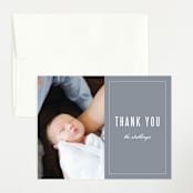 "Distinguished" - Birth Announcement Thank You Cards in Graphite by Sara Hicks Malone - Front