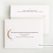 "Crescent Moon and Stars" - Foil-Pressed Birth Announcement Thank You Cards in Cream by Alethea and Ruth - FREE Recipient Addressing