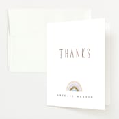 "Afloat" - Foil-Pressed Birth Announcement Thank You Cards in Latte by Nicole Whiddon - Front