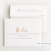 "Garden Fox" - Foil-Pressed Birth Announcement Thank You Cards in Peach by Hannah Williams - FREE Recipient Addressing