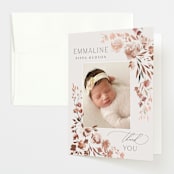 "Grace" - Foil-Pressed Birth Announcement Thank You Cards in Rose by Nicoletta Savod - Front
