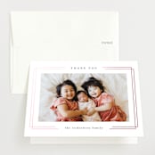 "Elegant frame" - Foil-Pressed Birth Announcement Thank You Cards in Rose by Kelly Schmidt - Front
