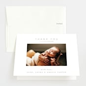 "Simply Sweet" - Foil-Pressed Birth Announcement Thank You Cards in Clay by Carolyn Nicks - Front