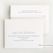 "Well, Hello" - Foil-Pressed Birth Announcement Thank You Cards in Blue Jay by Hooray Creative - FREE Recipient Addressing