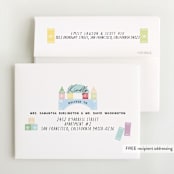 "Toy Blocks" - Foil-Pressed Birth Announcement Thank You Cards in Pastel by Elly - FREE Recipient Addressing