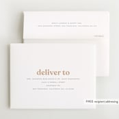 "News" - Foil-Pressed Birth Announcement Thank You Cards in Swiss Coffee by Sara Hicks Malone - FREE Recipient Addressing