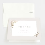 "Tiny Sprigs" - Foil-Pressed Birth Announcement Thank You Cards in Latte by Kristie Kern - Front