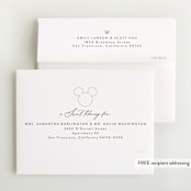"Disney's Mickey Mouse Clip" - Foil-Pressed Birth Announcement Thank You Cards in Marshmallow by Tamara Hilje - FREE Recipient Addressing