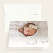 "Treasured" - Foil-Pressed Birth Announcement Thank You Cards in Slate by Sarah Brown - Front