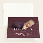 "Jubilee" - Foil-Pressed Birth Announcement Thank You Cards in Milk by Lauren Chism - Front