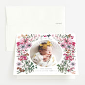"Blossom Baby" - Foil-Pressed Birth Announcement Thank You Cards in Rose by Morgan Ramberg - Front