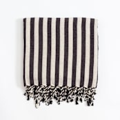 "Turkish Zebra Hand Towel" - Bath Towels in black by Powered By People