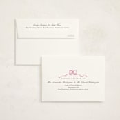 "Squiggle bow" - Birth Announcement Thank You Cards in Peony by Creo Study - FREE Recipient Addressing