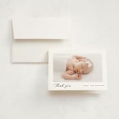 "Edgy" - Birth Announcement Thank You Cards in Snow by Pixel and Hank - Front