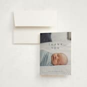 "Noah" - Birth Announcement Thank You Cards in Cotton by Ani Somi - Front