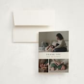 "Quartzite" - Birth Announcement Thank You Cards in Noir by Wildfield Paper Co - Front