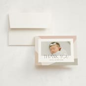 "Artful" - Birth Announcement Thank You Cards in Sherbet by Pixel and Hank - Front
