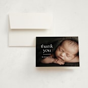 "Details" - Birth Announcement Thank You Cards in Cloud by Susan Asbill - Front