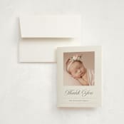 "Elegance" - Birth Announcement Thank You Cards in Peony by Pixel and Hank - Front