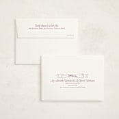 "Bow Frame" - Birth Announcement Thank You Cards in Lavander by Cass Loh - FREE Recipient Addressing