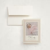 "Serene" - Birth Announcement Thank You Cards in Blush by Jessica Williams - Front