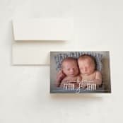 "Fancy for Two" - Birth Announcement Thank You Cards in Frost by Jessica Williams - Front