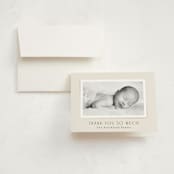 "Classical" - Birth Announcement Thank You Cards in Cream by Hooray Creative - Front