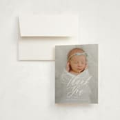 "Serenity" - Birth Announcement Thank You Cards in Cloud by Everett Paper Goods - Front