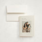 "Minimal Triad" - Birth Announcement Thank You Cards in Onyx by Meggy Masters - Front