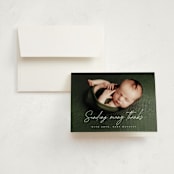 "Simplest Script" - Birth Announcement Thank You Cards in Clay by Erica Krystek - Front