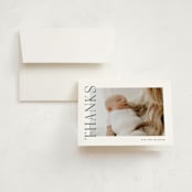 "The Chic Side" - Birth Announcement Thank You Cards in Ink by Carolyn MacLaren - Front