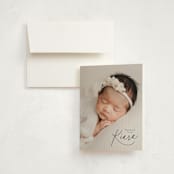 "Corner Hello" - Birth Announcement Thank You Cards in Midnight by Jackie Crawford - Front
